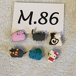 M.086- Croc charms accessories buttons, Cats